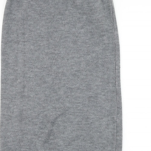 Preworn Womens Grey Acrylic Straight & Pencil Skirt Size 10