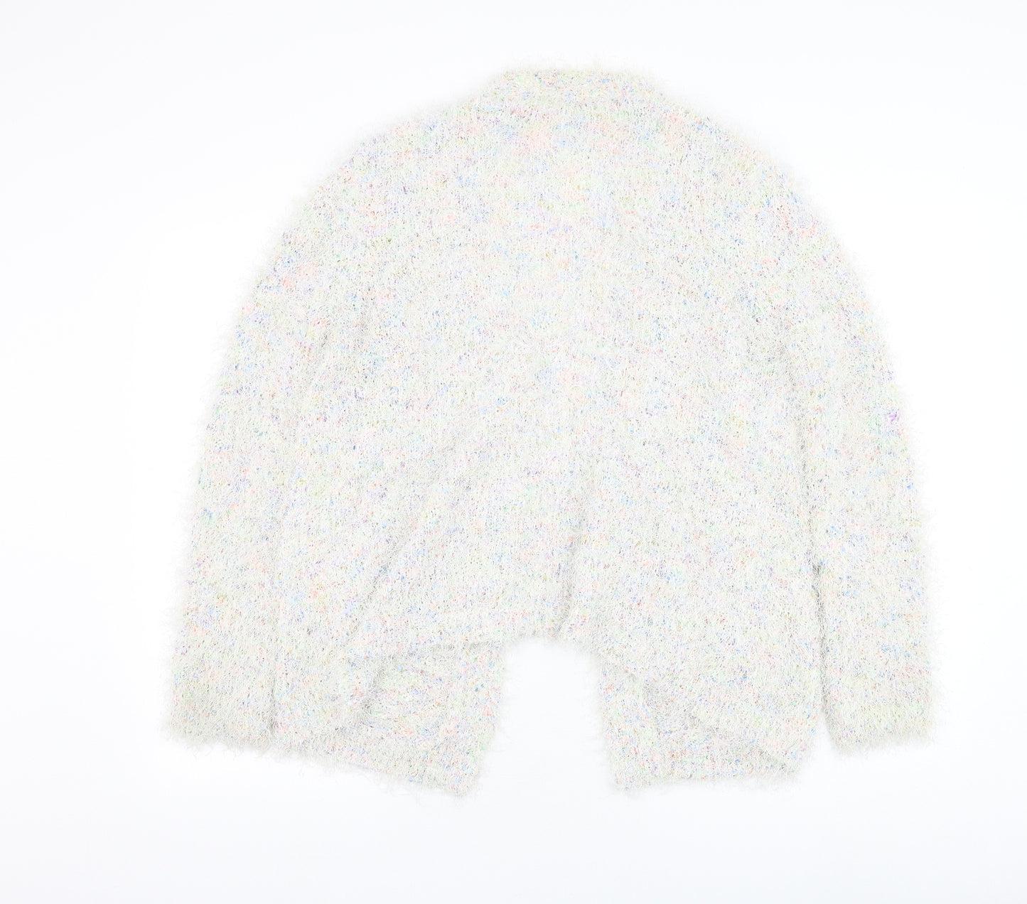 BHS Womens Ivory Square Neck Polyester Cardigan Jumper Size 14