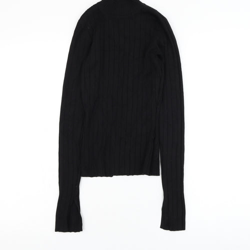 H&M Womens Black Mock Neck Viscose Pullover Jumper Size XS