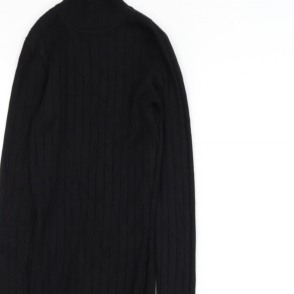 H&M Womens Black Mock Neck Viscose Pullover Jumper Size XS