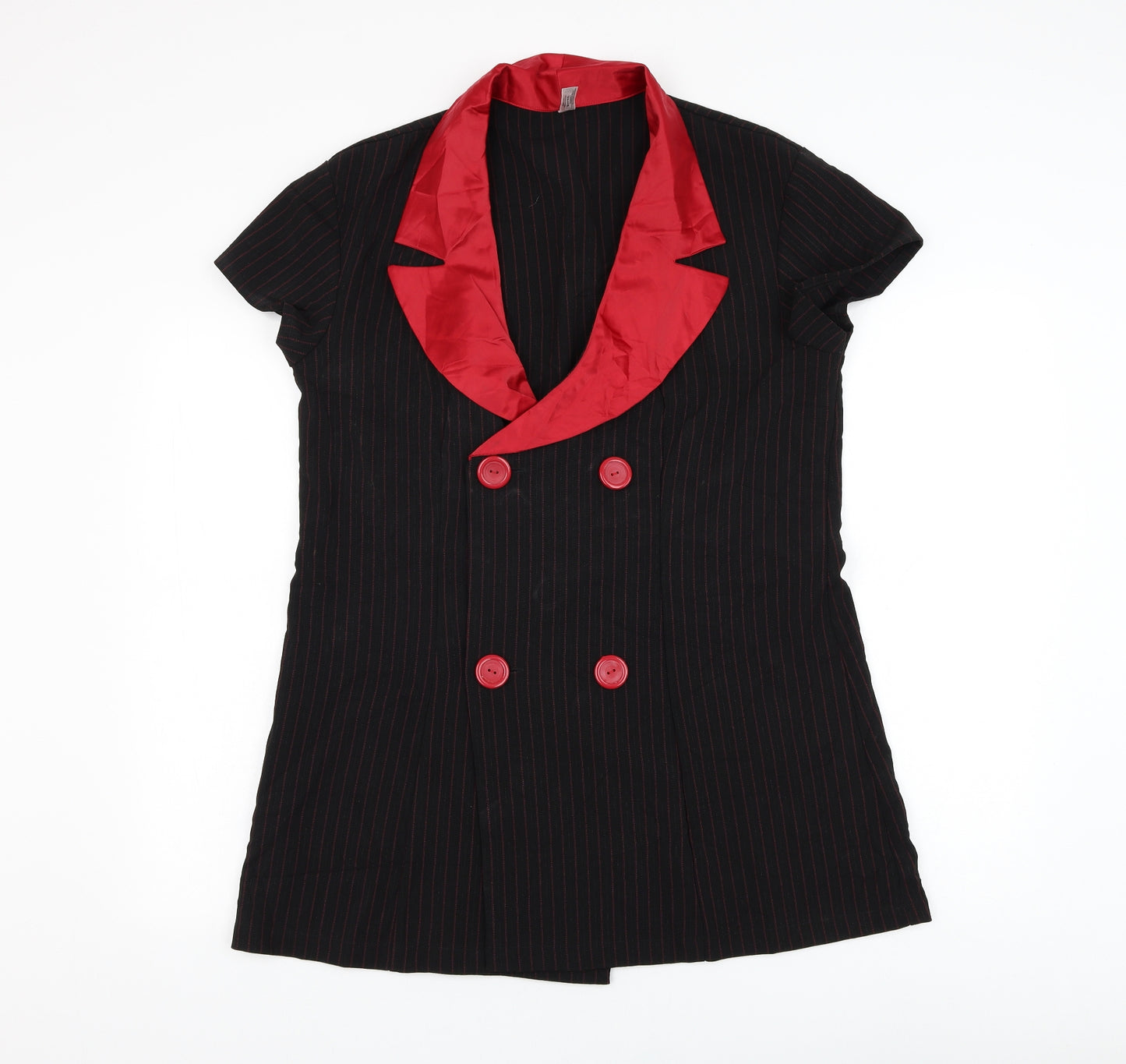 Ann Summers Womens Black Striped Polyester Tunic Blouse Size 18 Collared - Costume