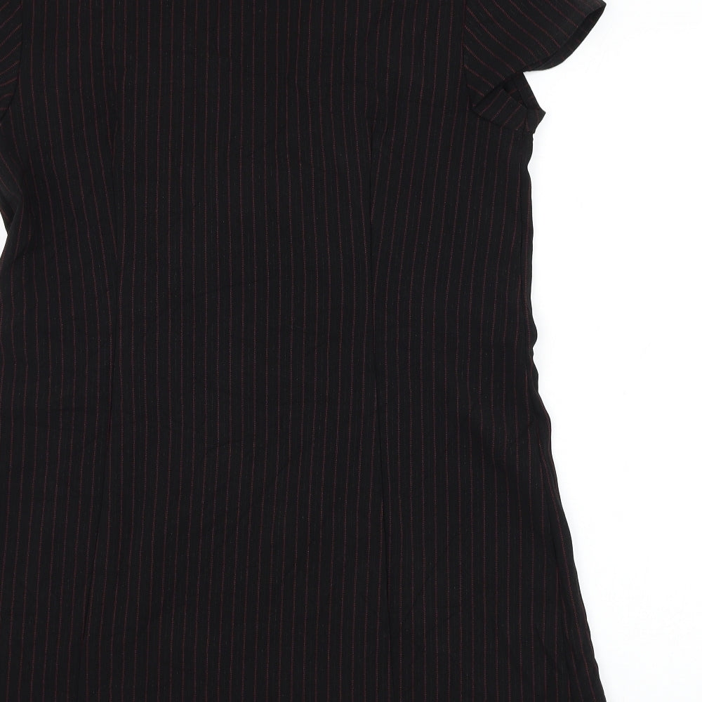 Ann Summers Womens Black Striped Polyester Tunic Blouse Size 18 Collared - Costume