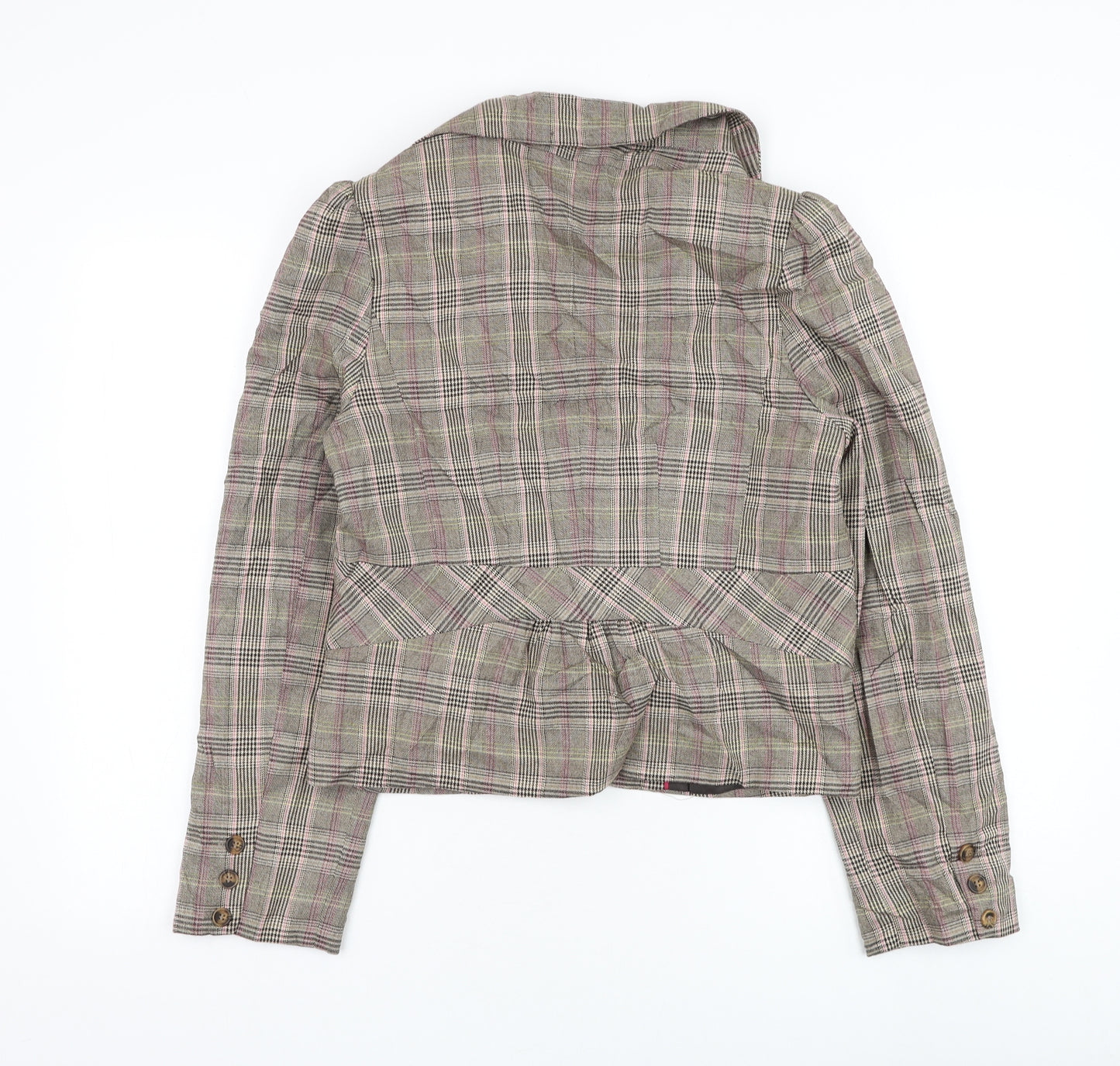 Atmosphere Womens Brown Check Jacket Blazer Size 14 Button