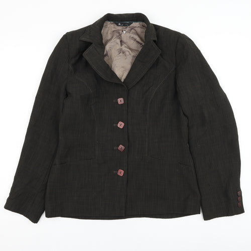 BHS Womens Green Jacket Blazer Size 10 Button