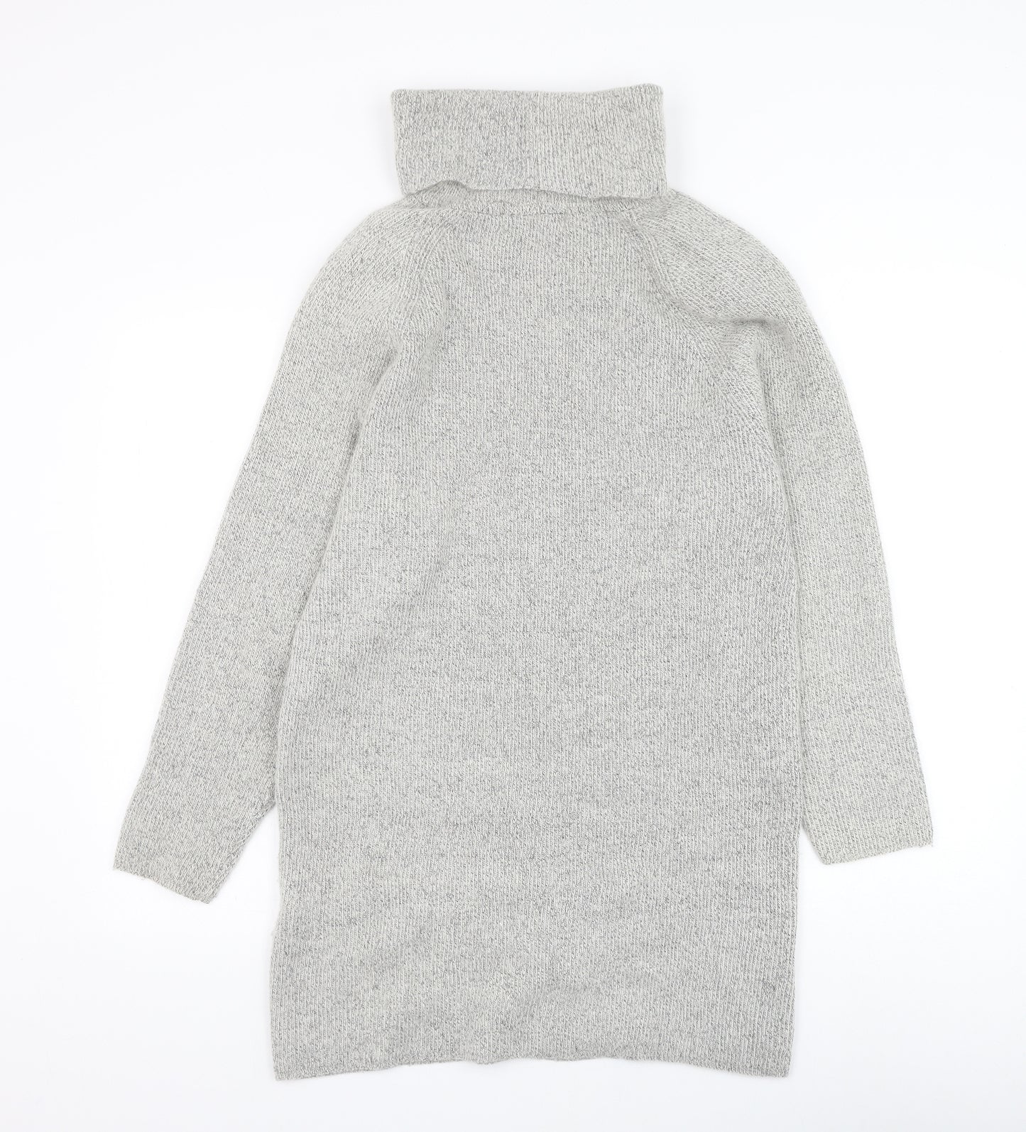 Berkertex Womens Grey Wool Jumper Dress Size 10 Roll Neck Pullover