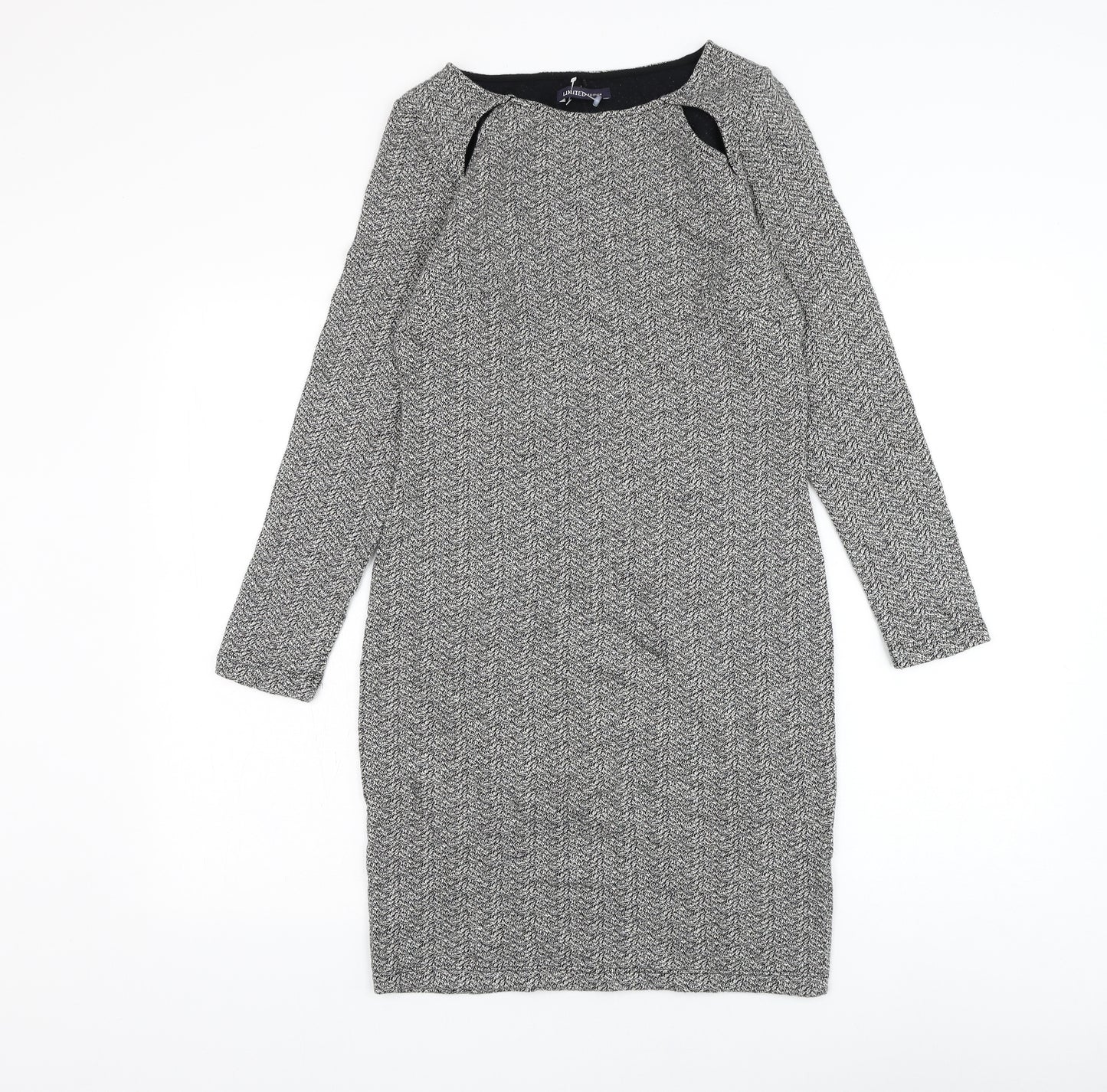 Marks and Spencer Womens White Cotton Pencil Dress Size 10 Square Neck Pullover