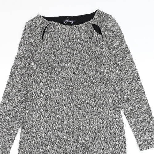 Marks and Spencer Womens White Cotton Pencil Dress Size 10 Square Neck Pullover
