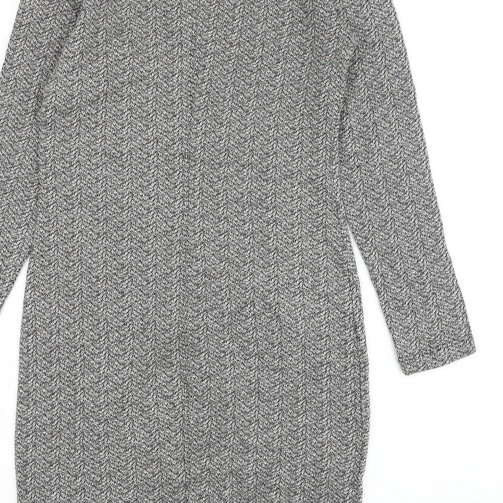 Marks and Spencer Womens White Cotton Pencil Dress Size 10 Square Neck Pullover