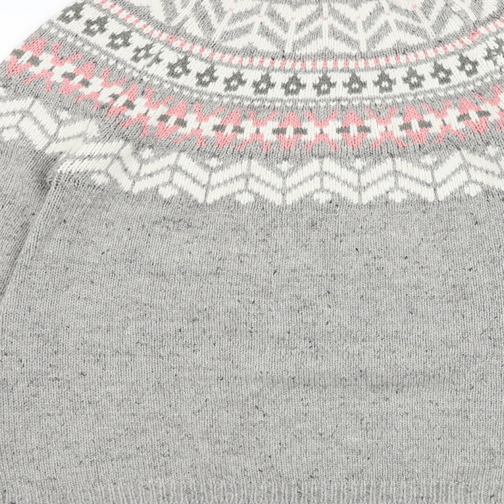 Marks and Spencer Womens Grey Round Neck Acrylic Pullover Jumper Size M