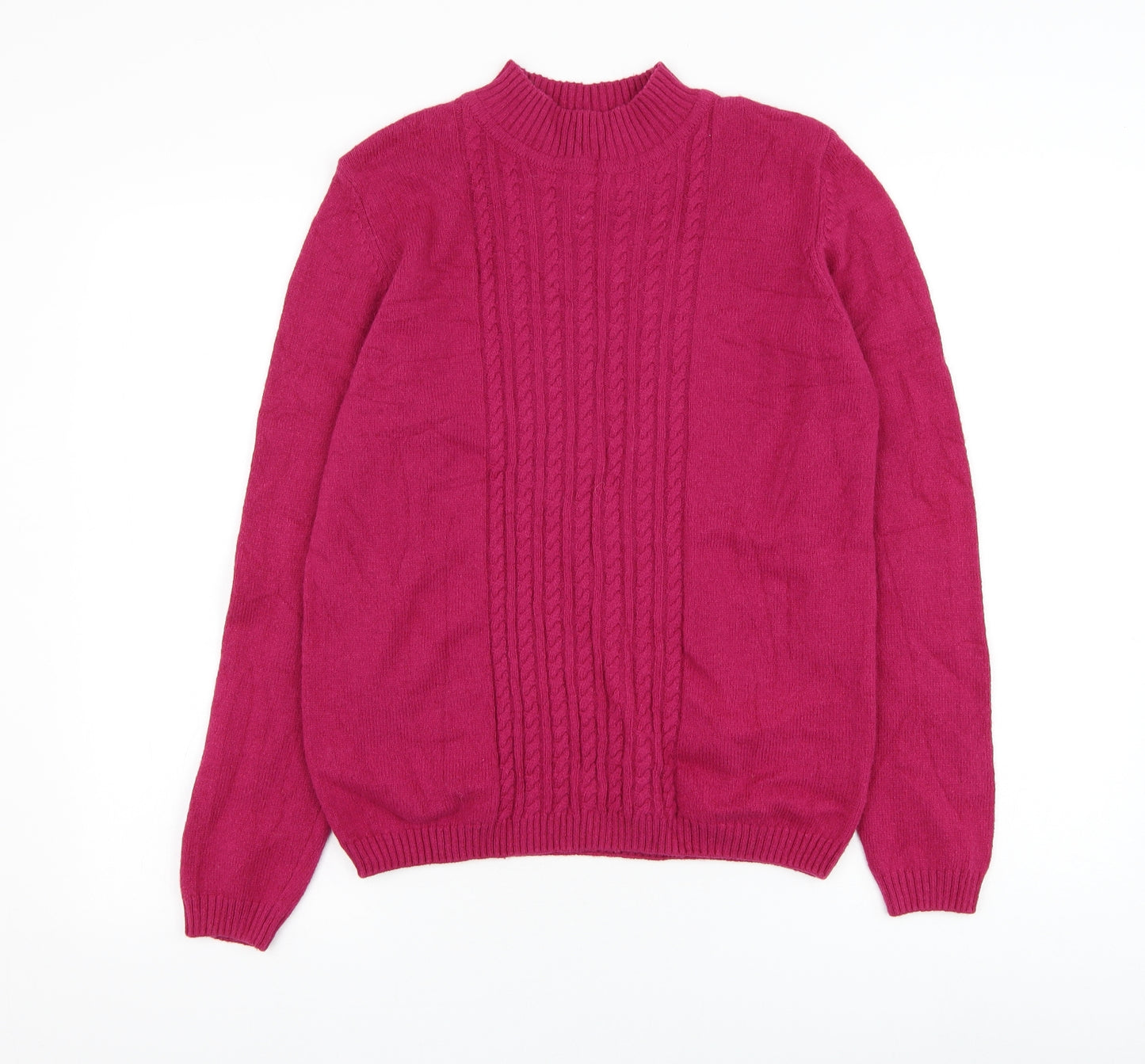Isle Womens Purple Round Neck Wool Pullover Jumper Size 10