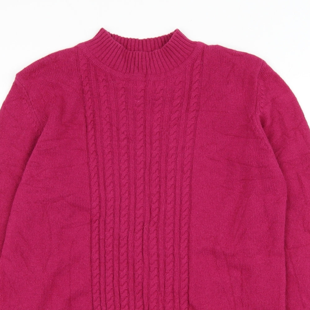 Isle Womens Purple Round Neck Wool Pullover Jumper Size 10