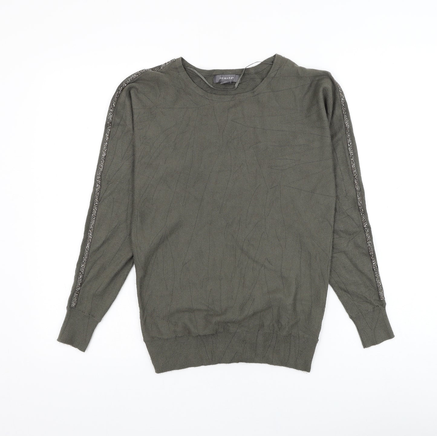 Primark Womens Green Round Neck Viscose Pullover Jumper Size 6