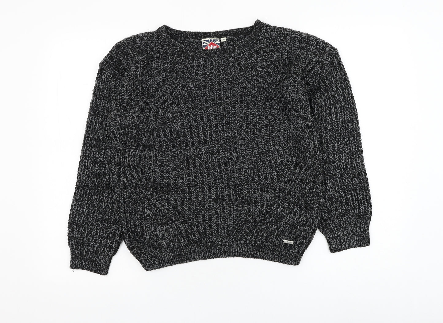 Lee Cooper Womens Grey Round Neck Acrylic Pullover Jumper Size 10