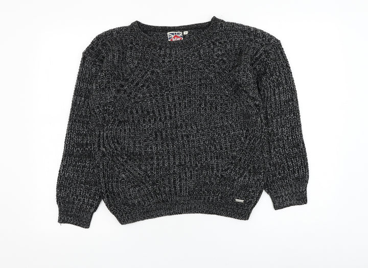 Lee Cooper Womens Grey Round Neck Acrylic Pullover Jumper Size 10