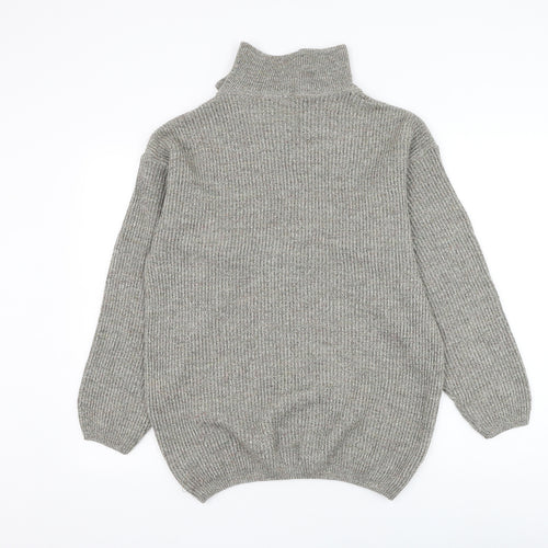 Club Member Mens Green Roll Neck Acrylic Henley Jumper Size S
