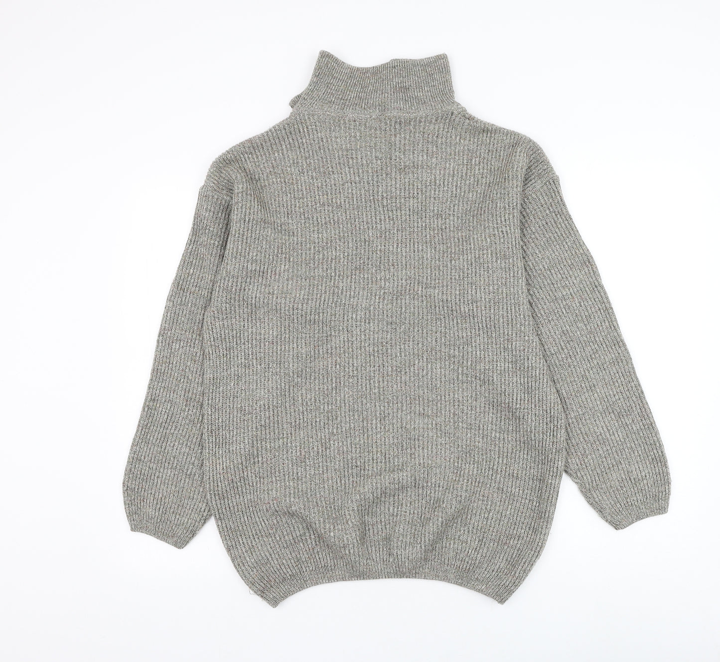 Club Member Mens Green Roll Neck Acrylic Henley Jumper Size S