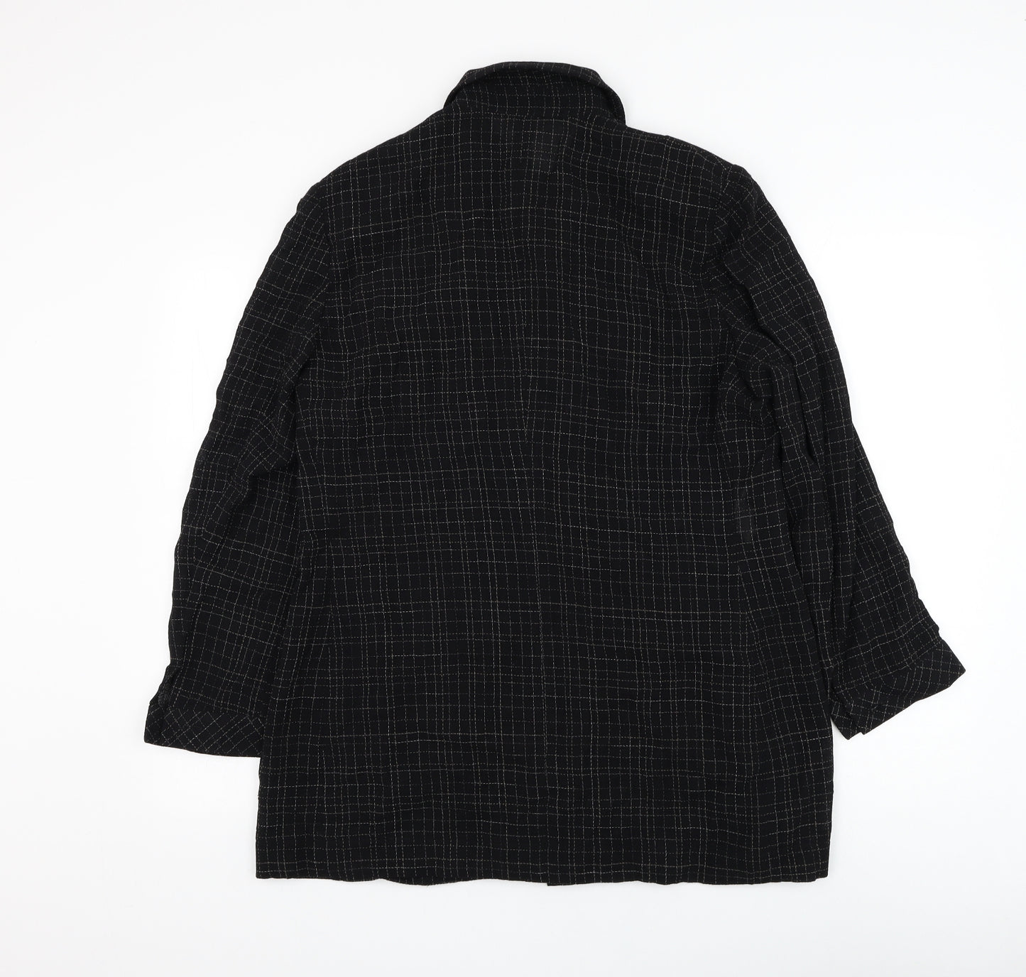 KS. Selection Womens Black Check Jacket Blazer Size 14 Button