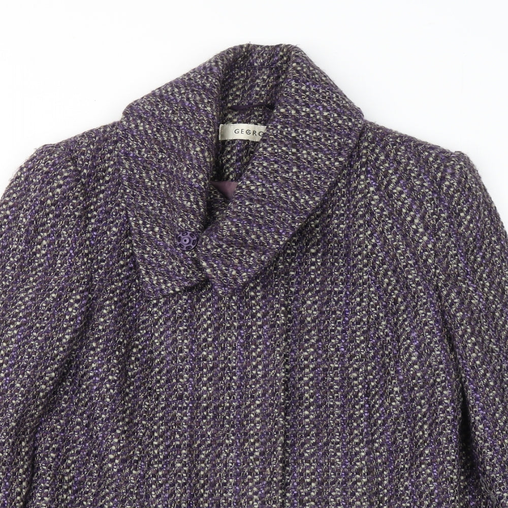 George Womens Purple Geometric Jacket Coatigan Size 8