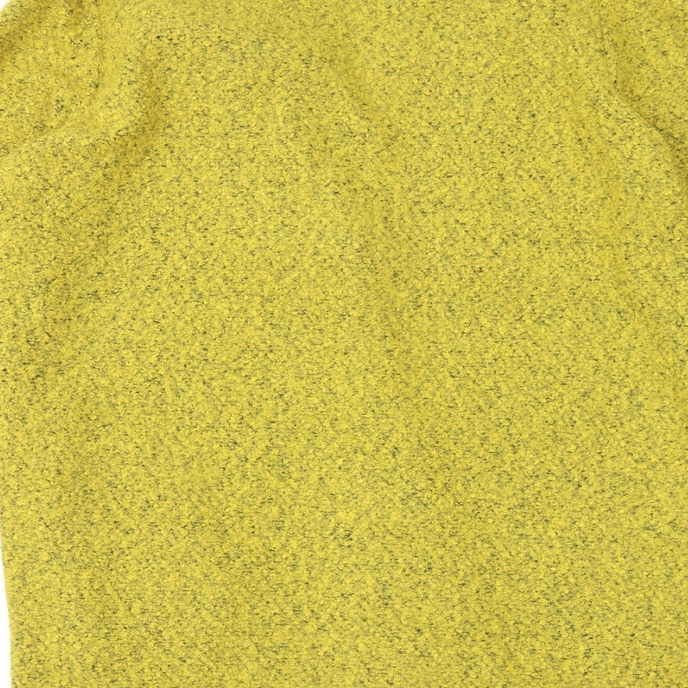 F&F Womens Yellow V-Neck Polyester Cardigan Jumper Size 16