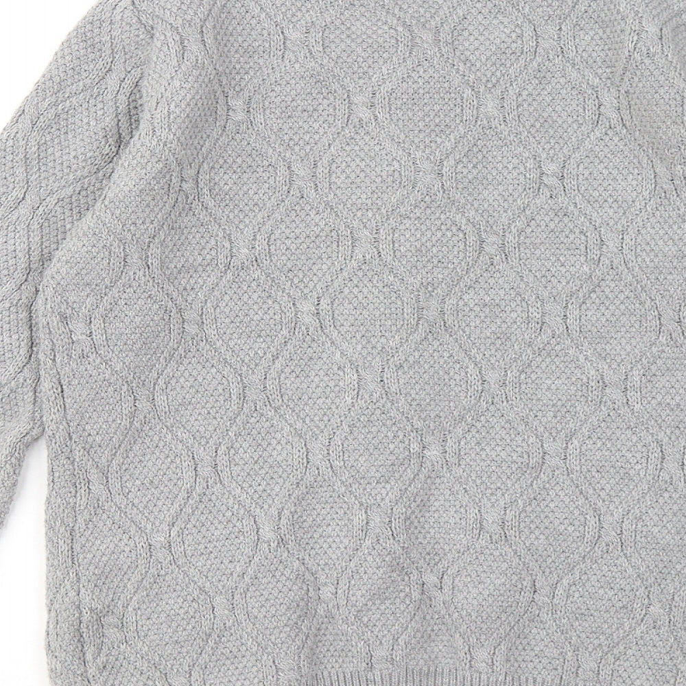 Vida Vi Womens Grey Round Neck Polyester Cardigan Jumper Size 12