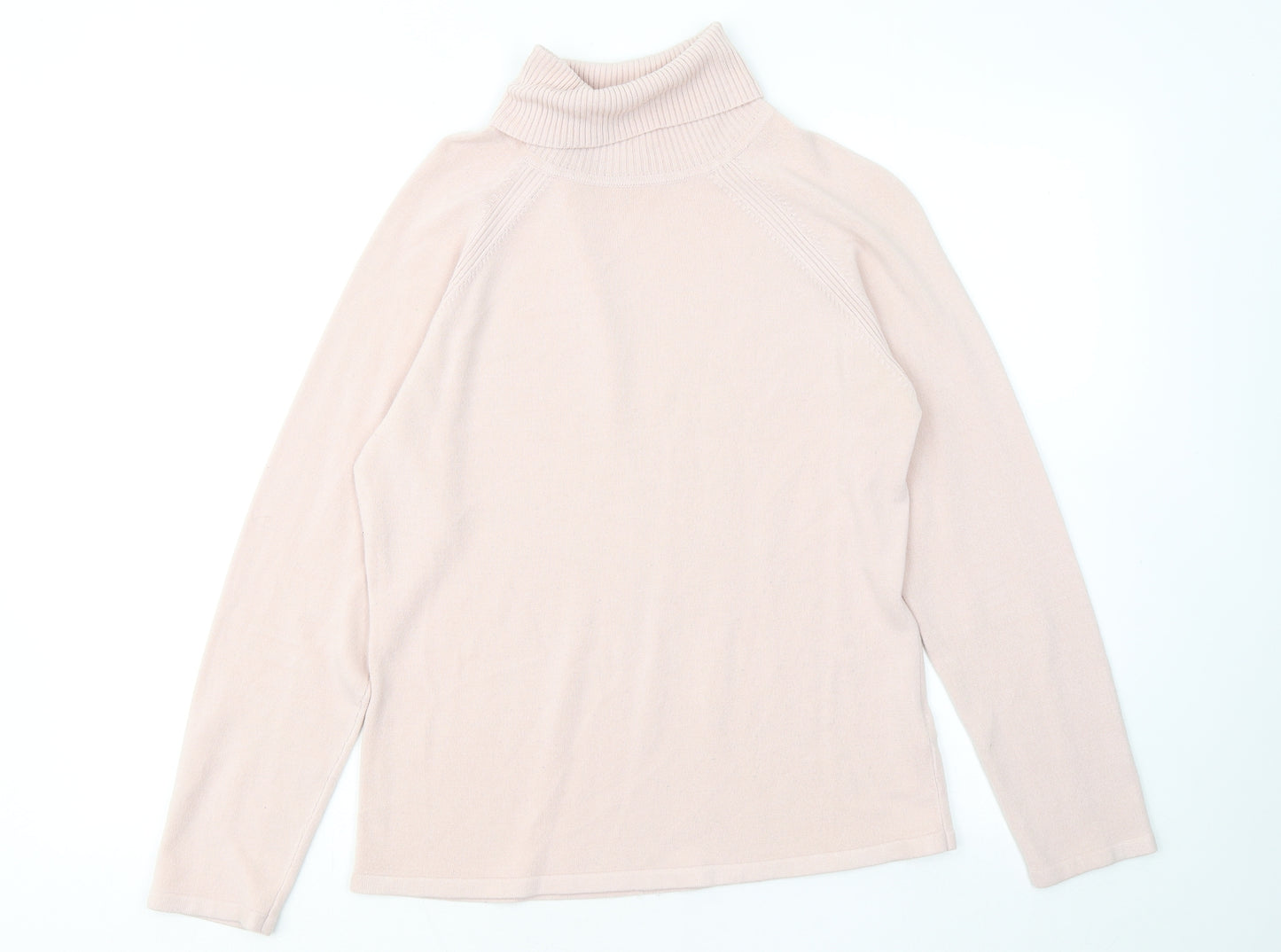 BHS Womens Pink Roll Neck Acrylic Pullover Jumper Size 14