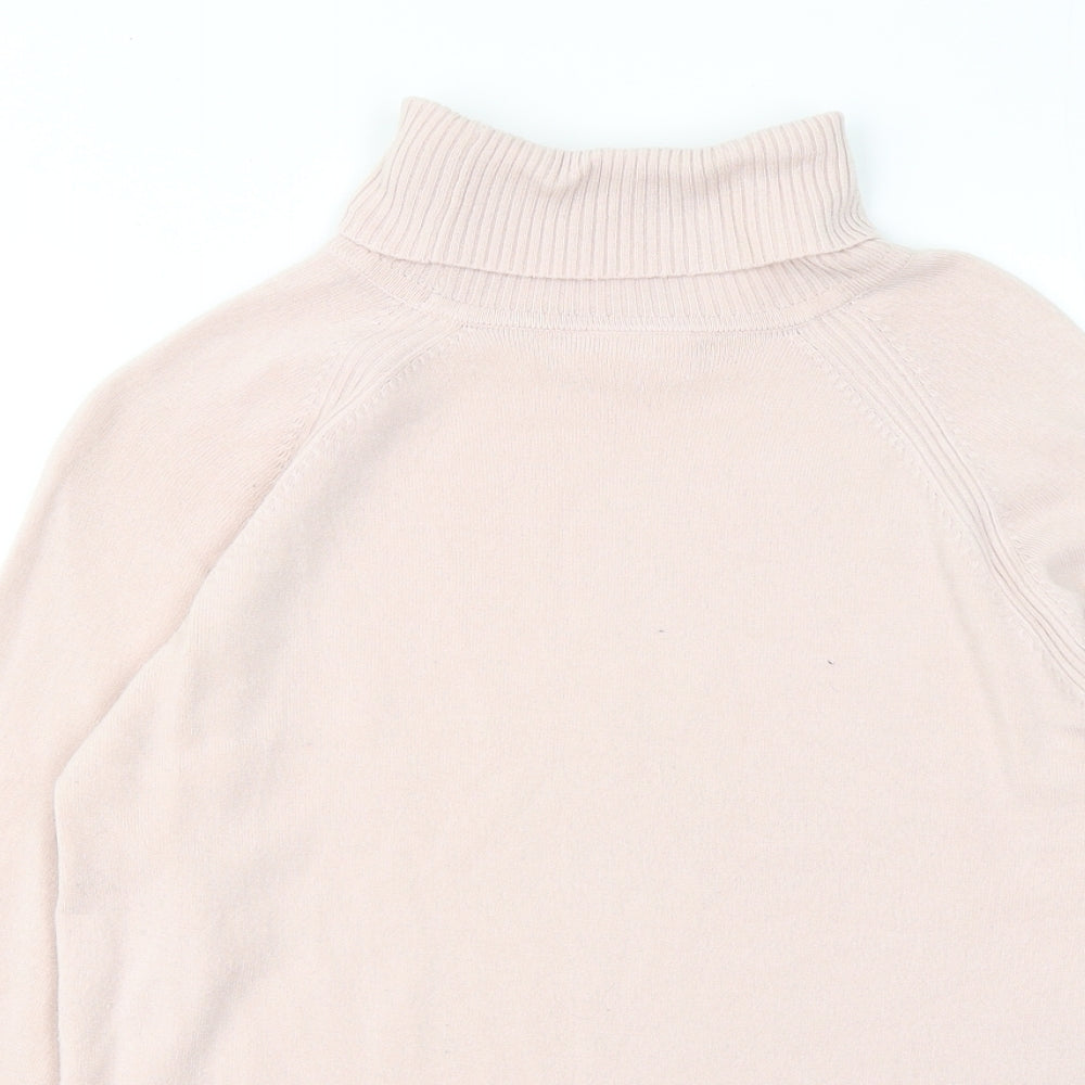 BHS Womens Pink Roll Neck Acrylic Pullover Jumper Size 14