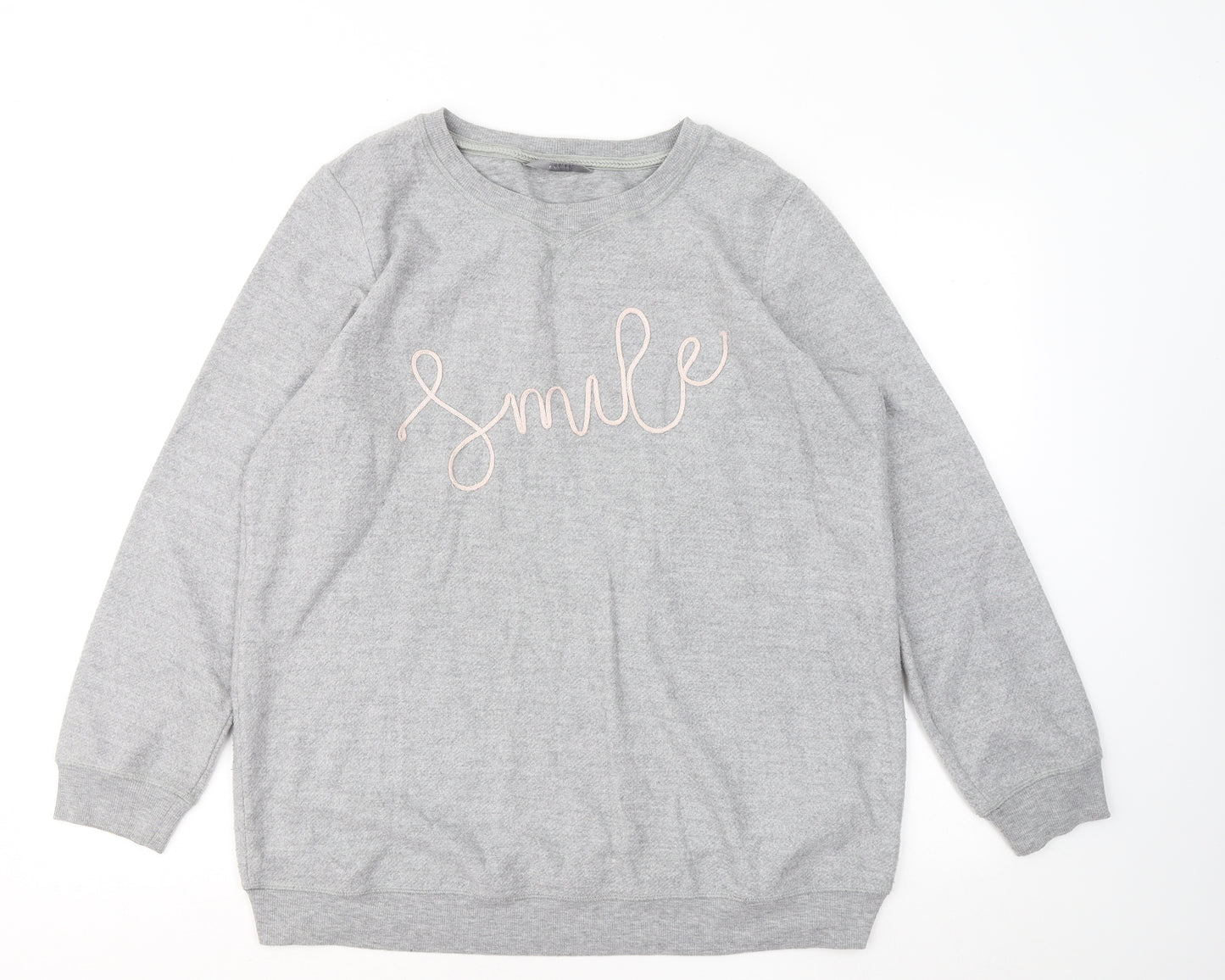 George Womens Grey Round Neck Polyester Pullover Jumper Size 16 - Smile