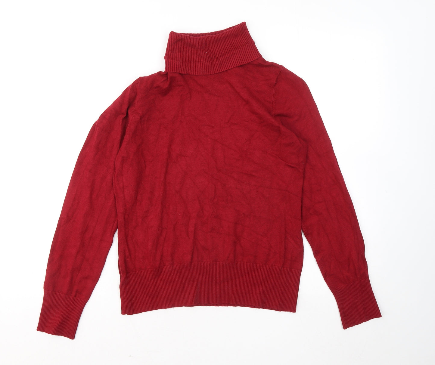 F&F Womens Red Roll Neck Viscose Pullover Jumper Size 14