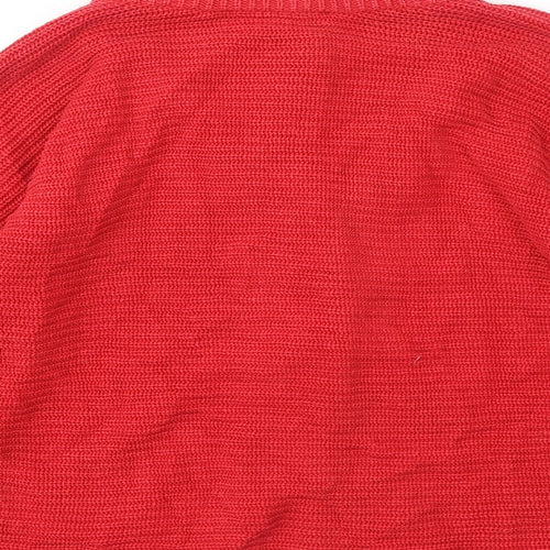 Betty Barclay Womens Red Round Neck Cotton Cardigan Jumper Size 8