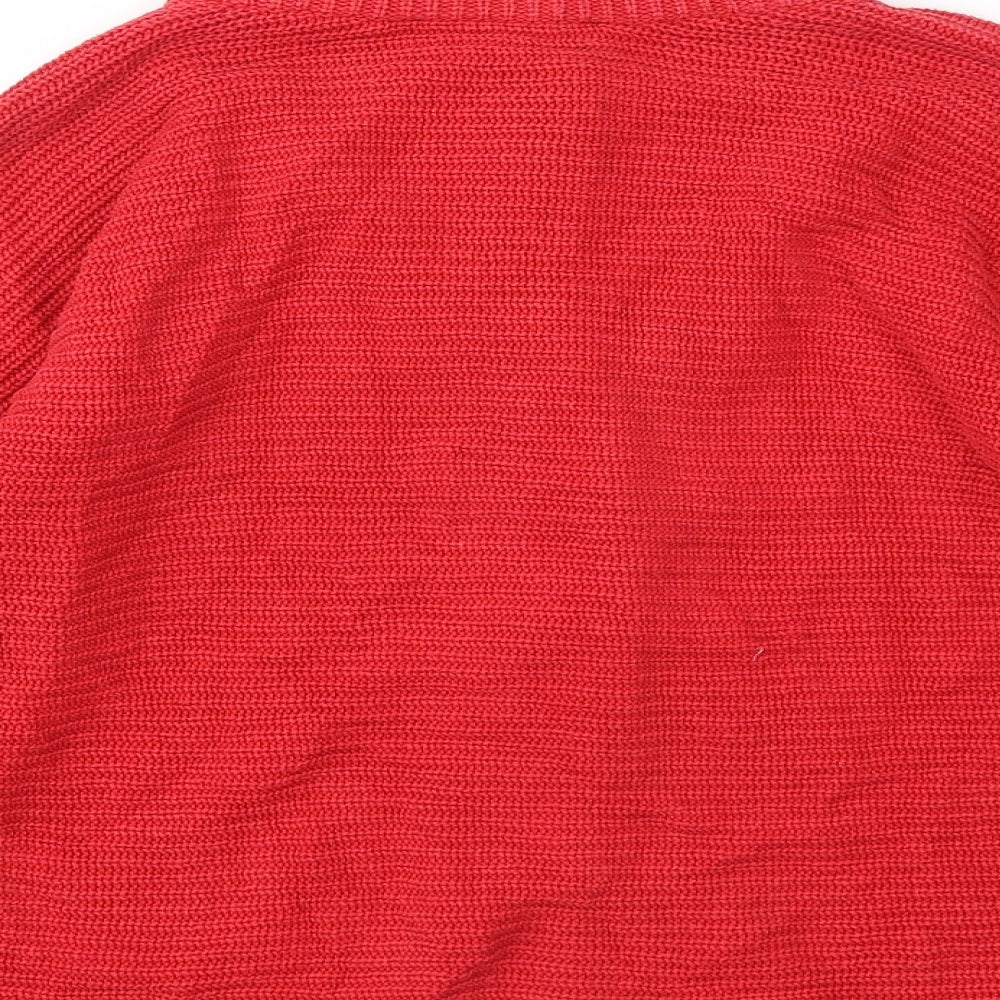Betty Barclay Womens Red Round Neck Cotton Cardigan Jumper Size 8