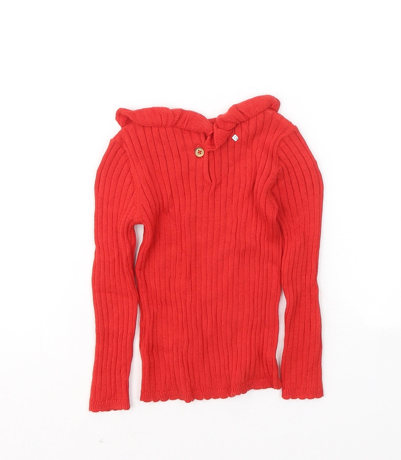 TU Girls Red Cotton Pullover Jumper Size 12-18 Months