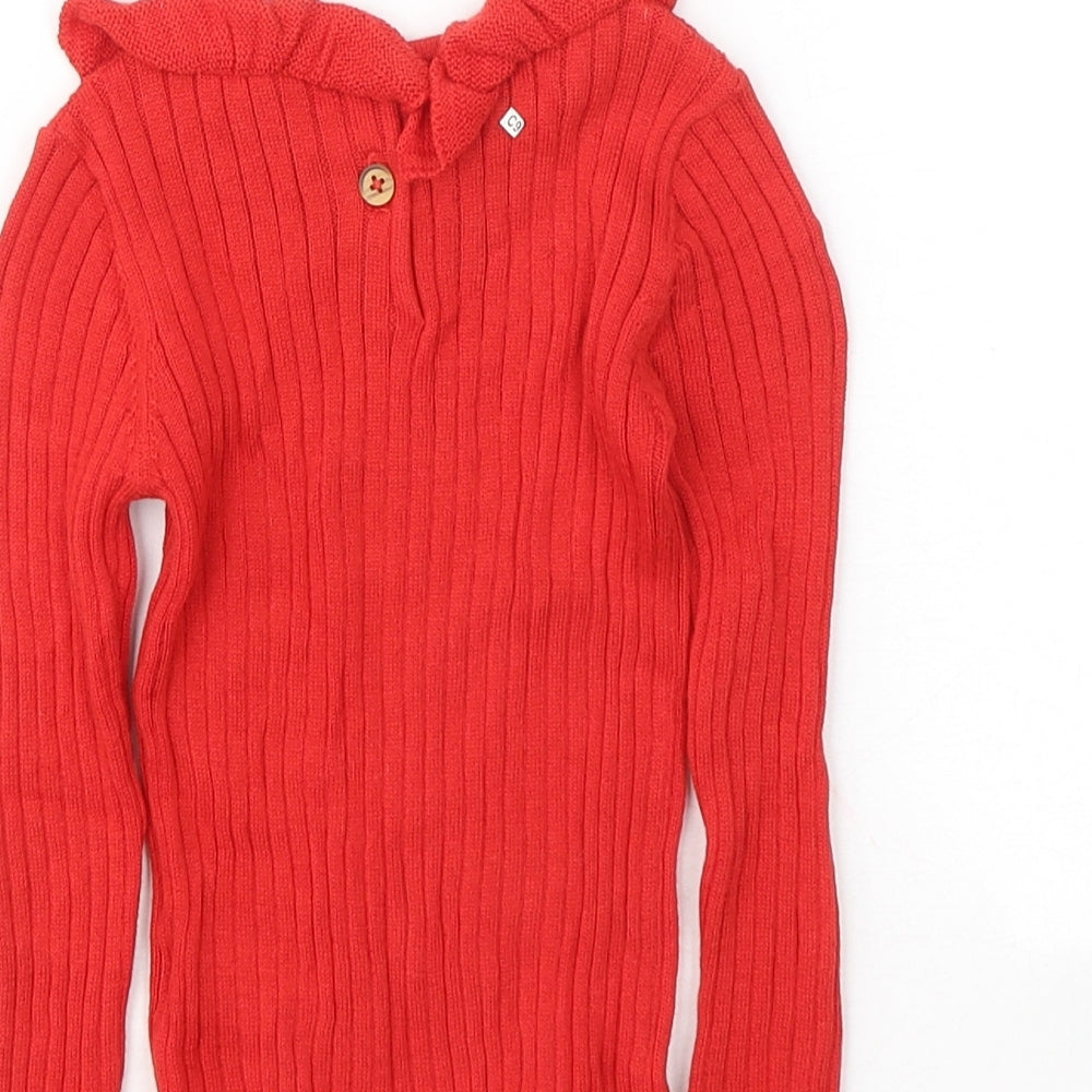 TU Girls Red Cotton Pullover Jumper Size 12-18 Months