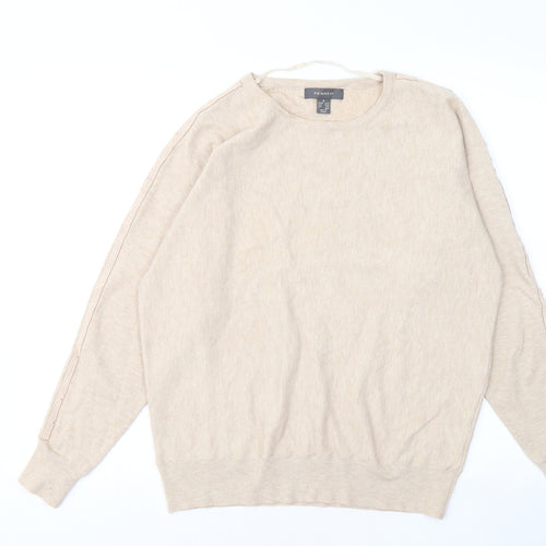 Primark Womens Beige Round Neck Polyester Pullover Jumper Size 12