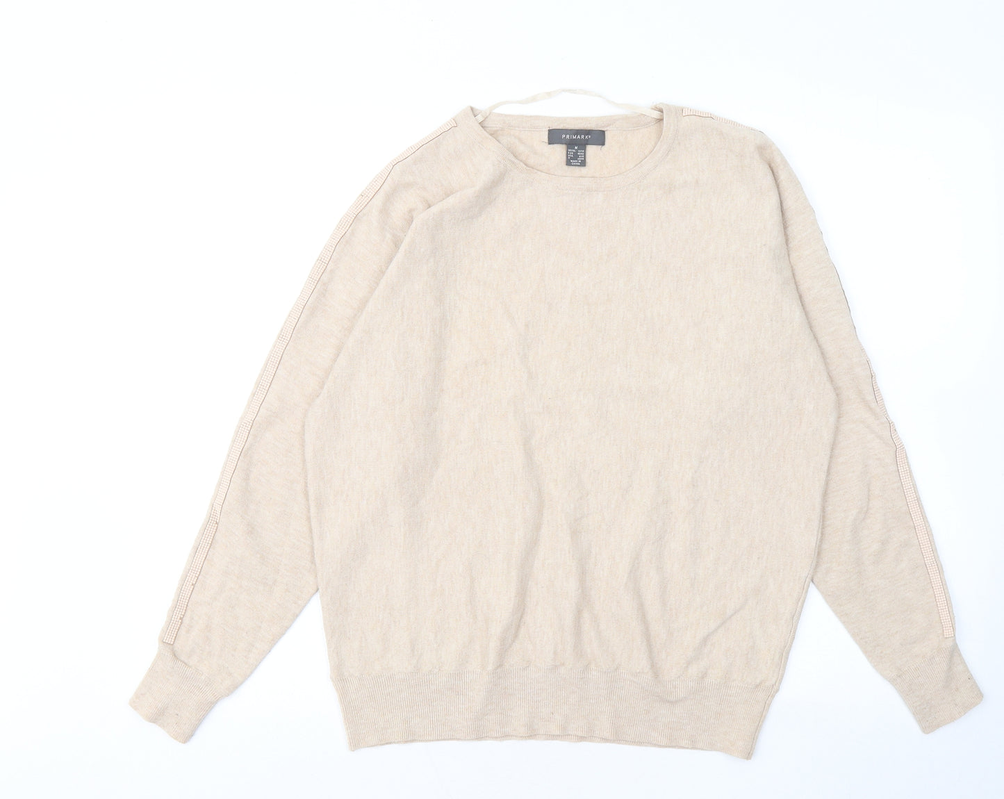 Primark Womens Beige Round Neck Polyester Pullover Jumper Size 12