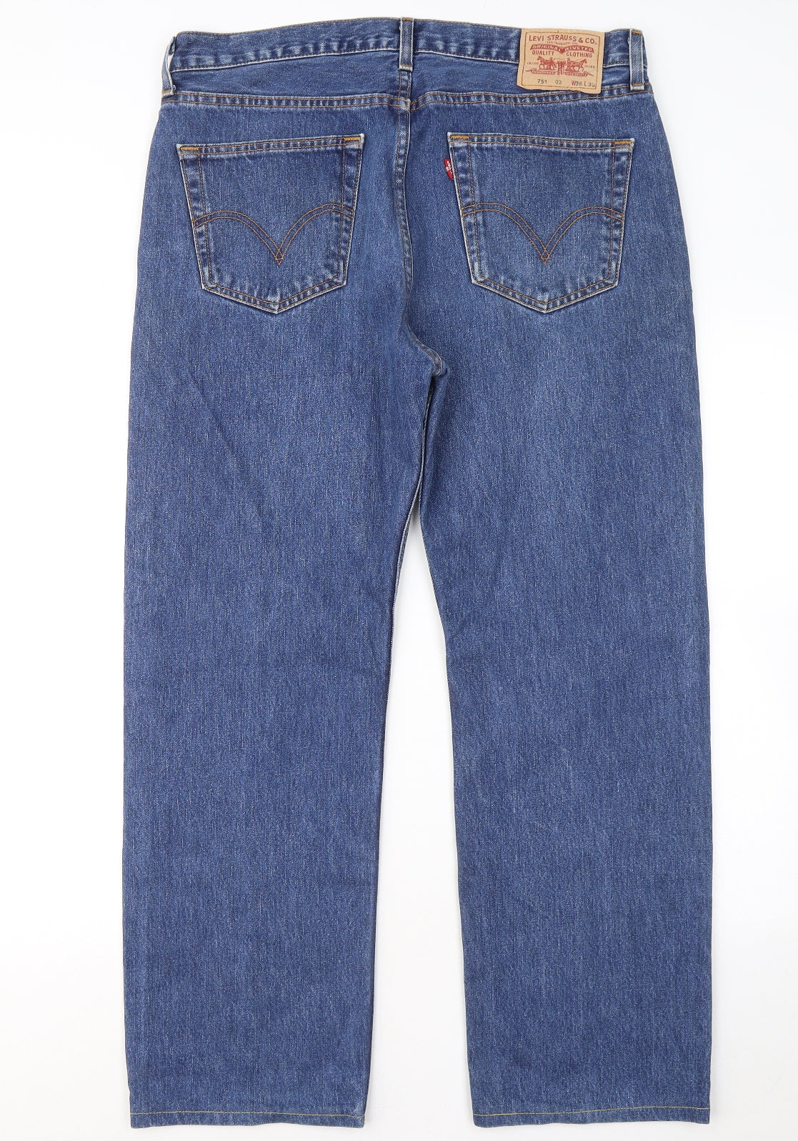 Levi's Mens Blue Cotton Straight Jeans Size 36 in L28 in Regular