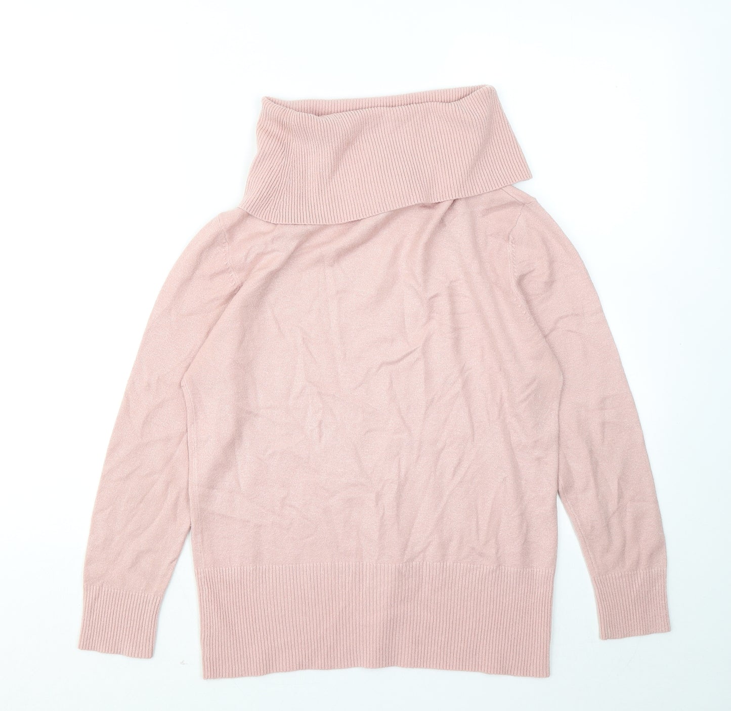 Principles Womens Pink Roll Neck Acrylic Pullover Jumper Size 14