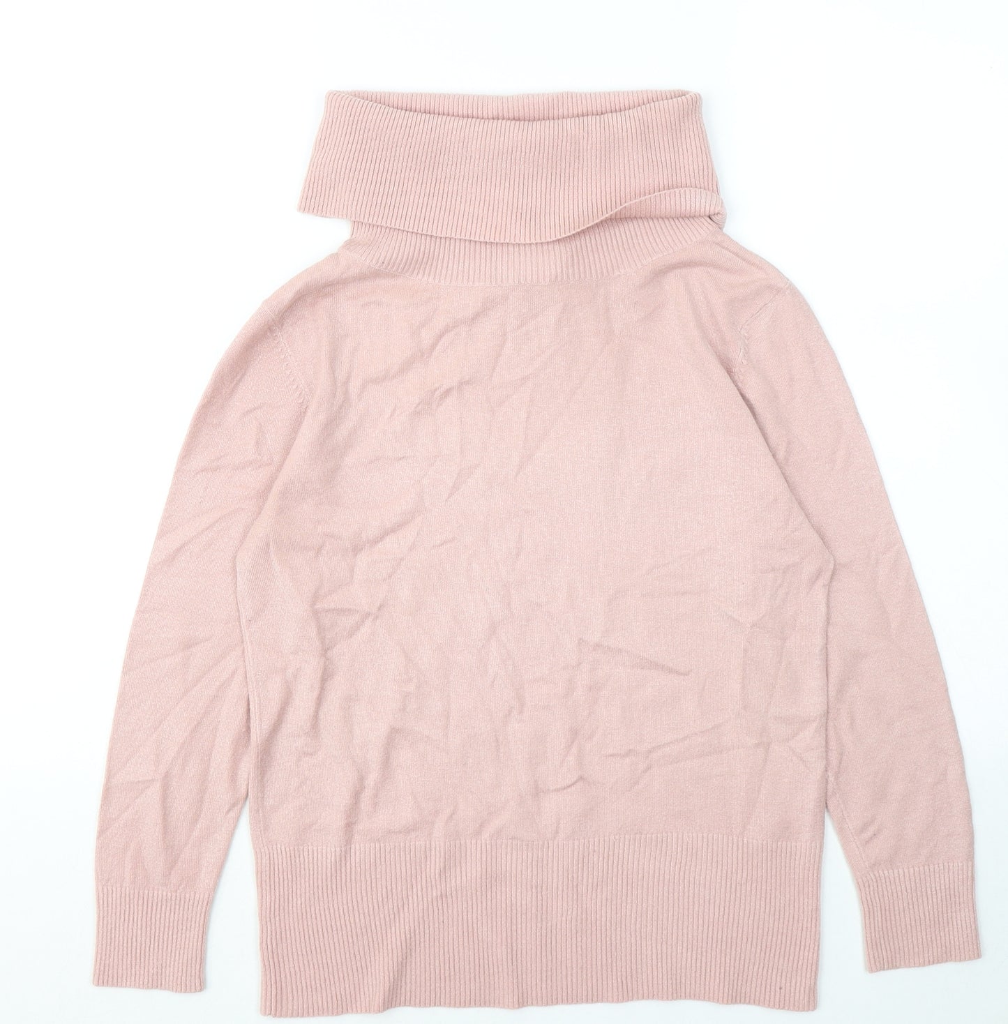 Principles Womens Pink Roll Neck Acrylic Pullover Jumper Size 14