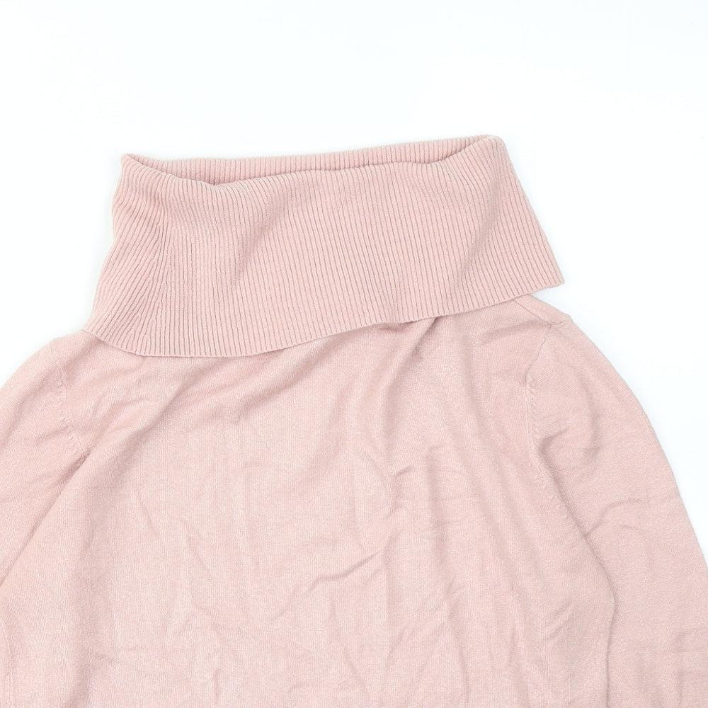 Principles Womens Pink Roll Neck Acrylic Pullover Jumper Size 14