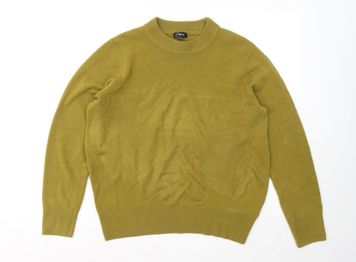 Emreco Womens Green Round Neck Acrylic Pullover Jumper Size 14