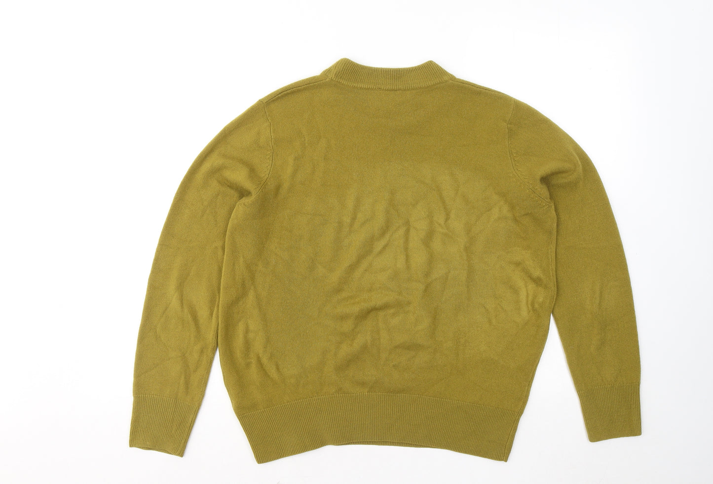 Emreco Womens Green Round Neck Acrylic Pullover Jumper Size 14