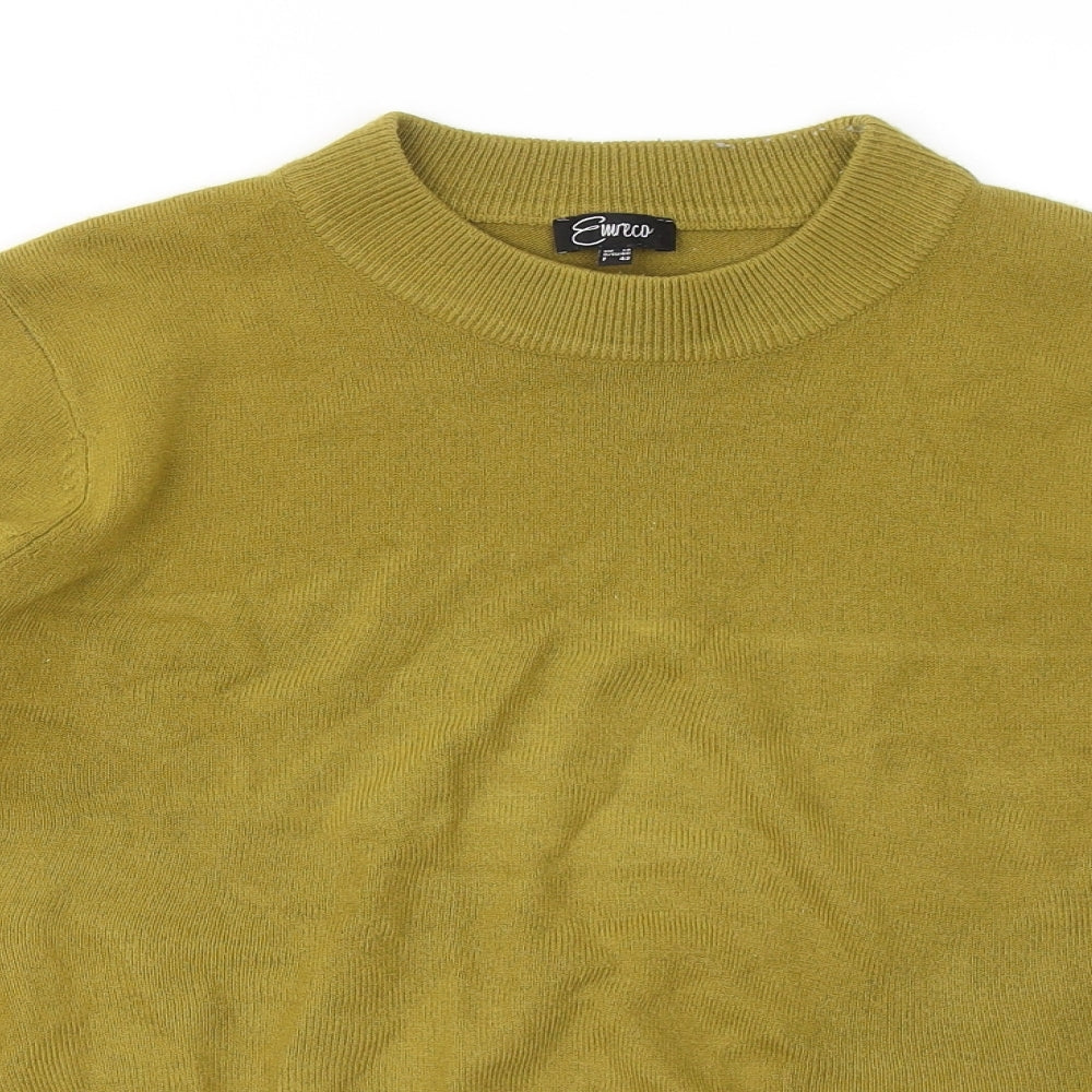 Emreco Womens Green Round Neck Acrylic Pullover Jumper Size 14