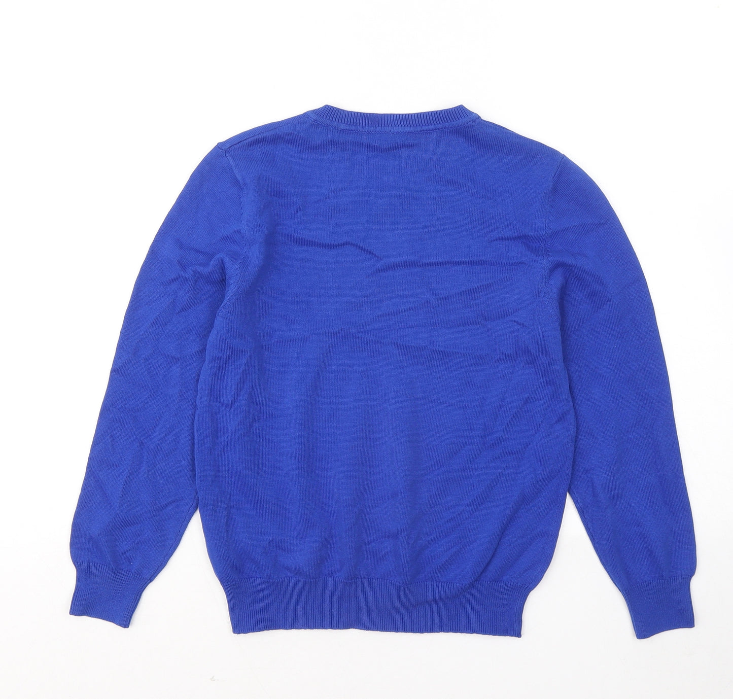 George Boys Blue V-Neck Cotton Pullover Jumper Size 8-9 Years