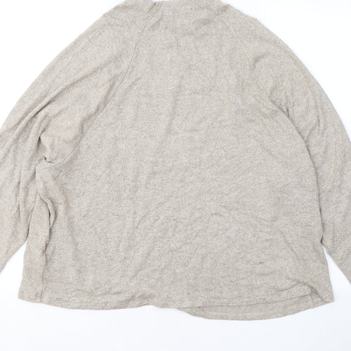 H&M Womens Beige Round Neck Viscose Pullover Jumper Size L