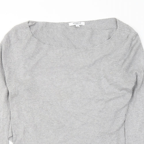 SWEEWE Womens Grey Round Neck Viscose Pullover Jumper Size M