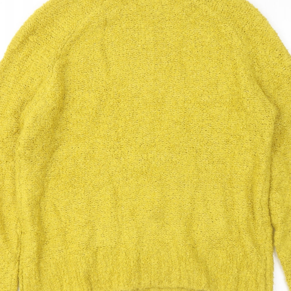 Primark Womens Yellow Round Neck Acrylic Pullover Jumper Size 12