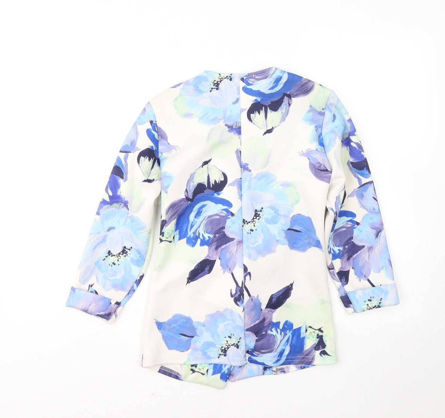 Quiz Womens Blue Floral Jacket Blazer Size 6