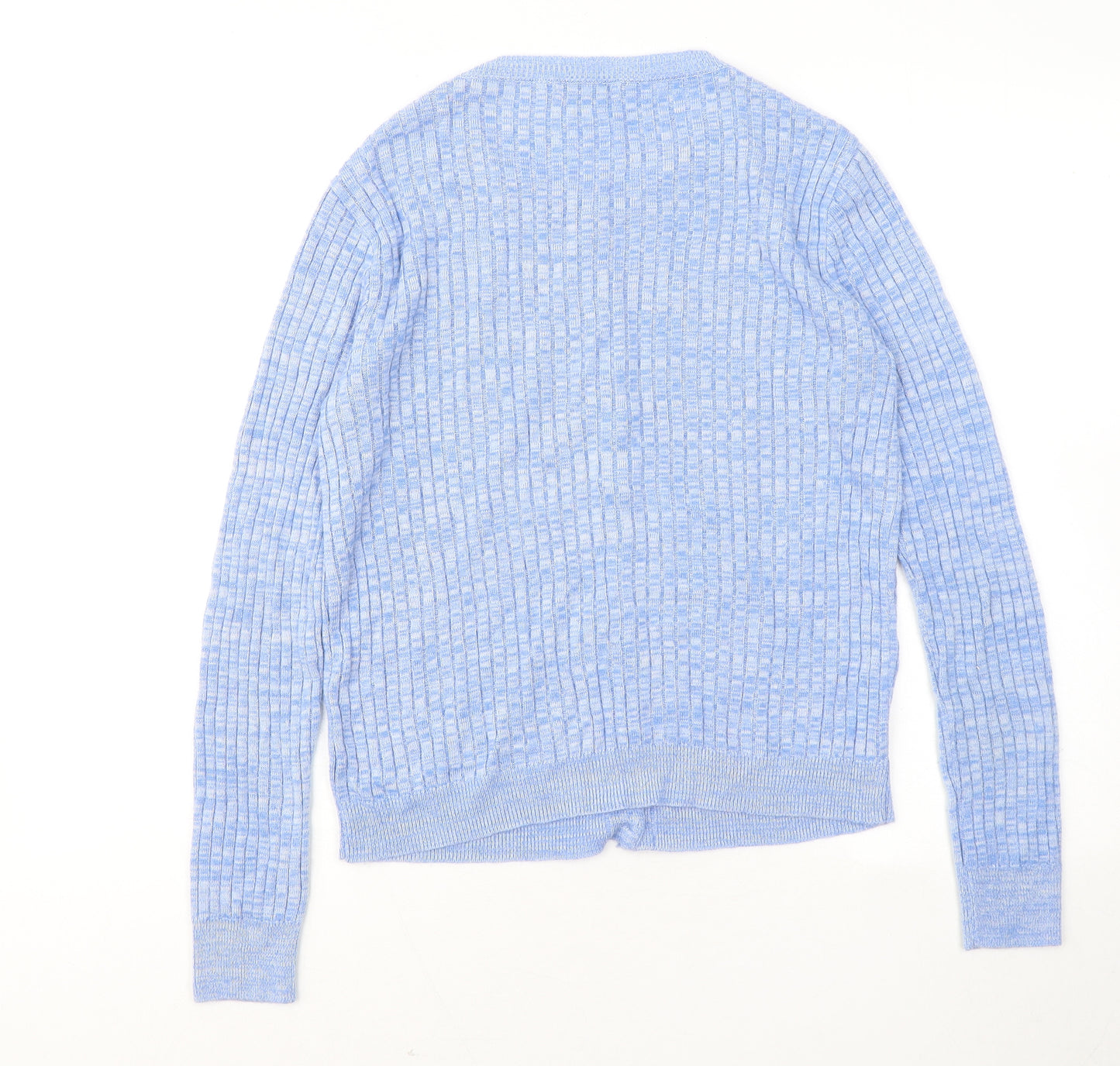 TU Womens Blue Round Neck Acrylic Cardigan Jumper Size 12