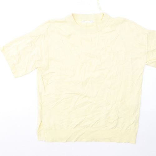 Primark Womens Yellow Round Neck Viscose Pullover Jumper Size 10