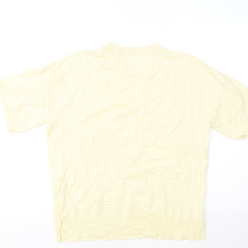 Primark Womens Yellow Round Neck Viscose Pullover Jumper Size 10