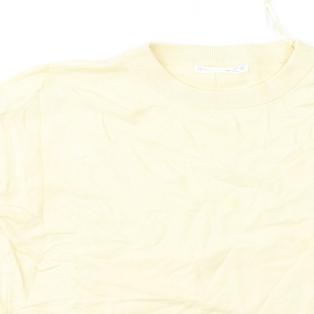 Primark Womens Yellow Round Neck Viscose Pullover Jumper Size 10